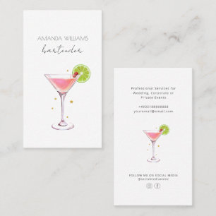  Cocktail Professional Bartender Business Card