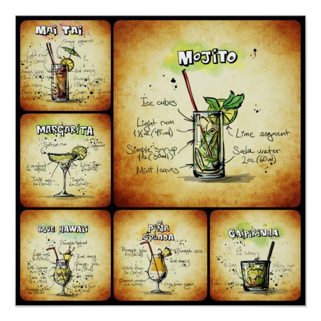 Cocktail recipe design poster (Front)