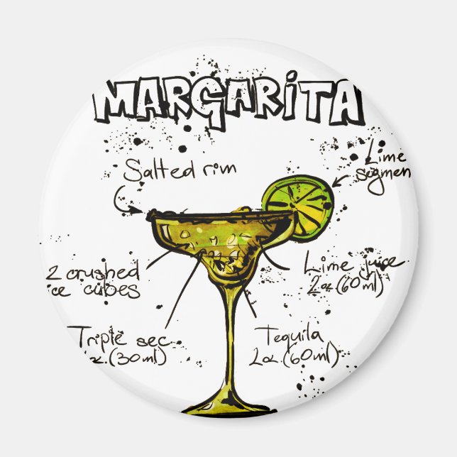 Cocktail Recipe Margarita Magnet (Front)