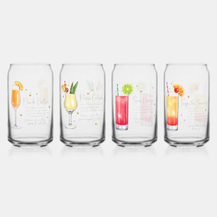 Cocktail Recipe Set 3 Can Glass