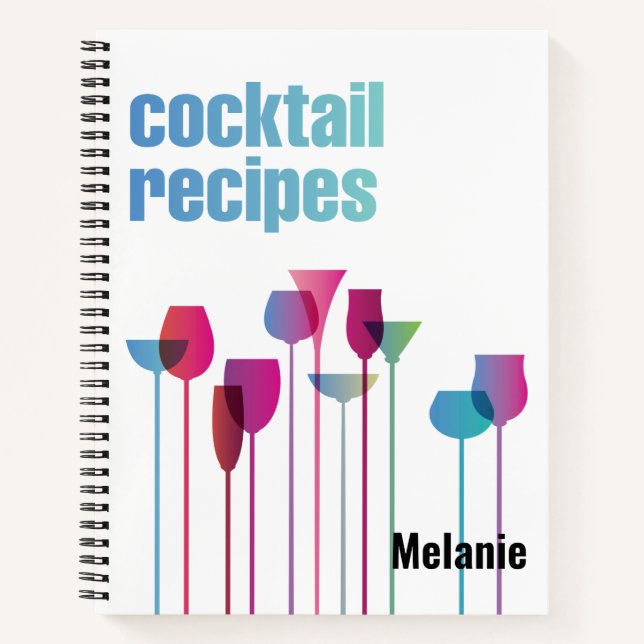 Cocktail Recipes Personalised Notebook (Front)