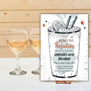 Cocktail retro drink themed simple 60th Birthday Invitation