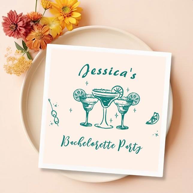 Cocktail script bachelorette Party Napkin (Creator Uploaded)
