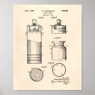 Cocktail Shaker 1934 Patent Art Old Peper Poster