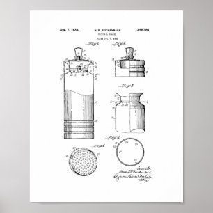 Cocktail Shaker Patent Poster