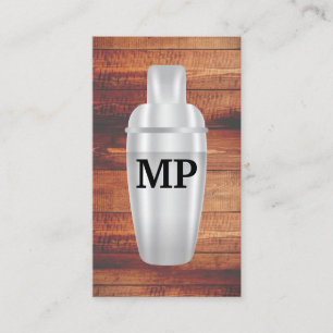 Cocktail Shaker   Wooden Boards Business Card