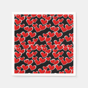 Cocktail Size Paper Napkins-Valentine Hearts Napkin