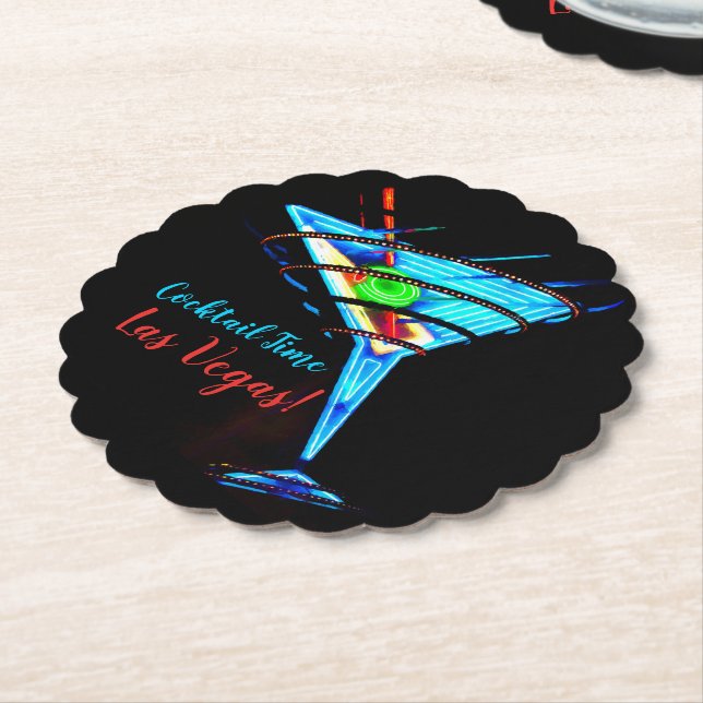 Cocktail Time Las Vegas - Paper Coaster (Angled)