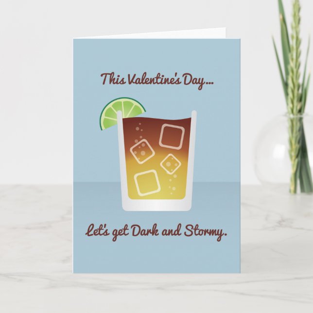 Cocktail Valentine: Let's get Dark and Stormy Holiday Card (Front)