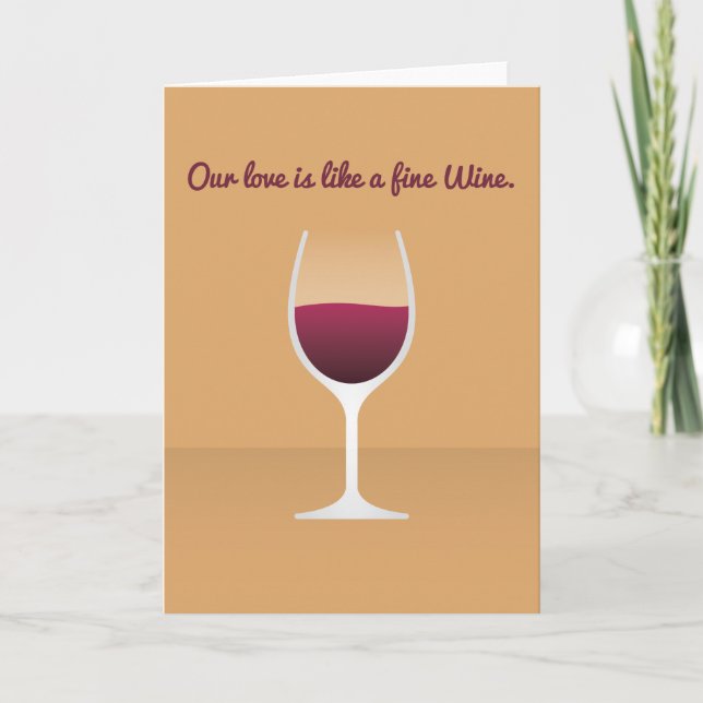 Cocktail Valentine: Our love is like a fine Wine Holiday Card (Front)