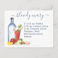 Cocktail Watercolor Recipe Mixed Drink Bloody Mary
