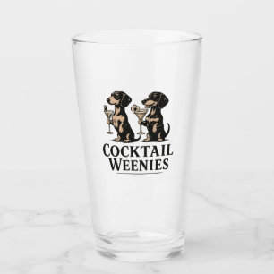 Cocktail Weenies Funny Dachshund Wiener Dog Glass