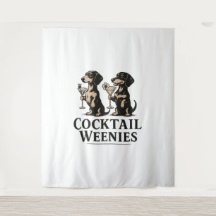 Cocktail Weenies Funny Dachshund Wiener Dog Tapestry