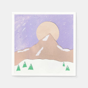 Cocktail with Mountain Scene Napkin