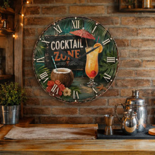 Cocktail Zone Tropical Large Clock