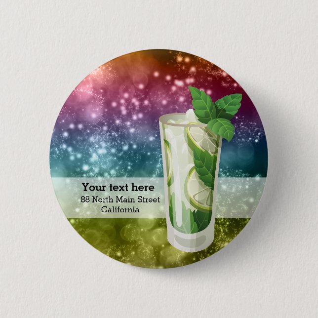 Cocktails 6 Cm Round Badge (Front)