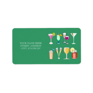 Cocktails Address Mailing Labels