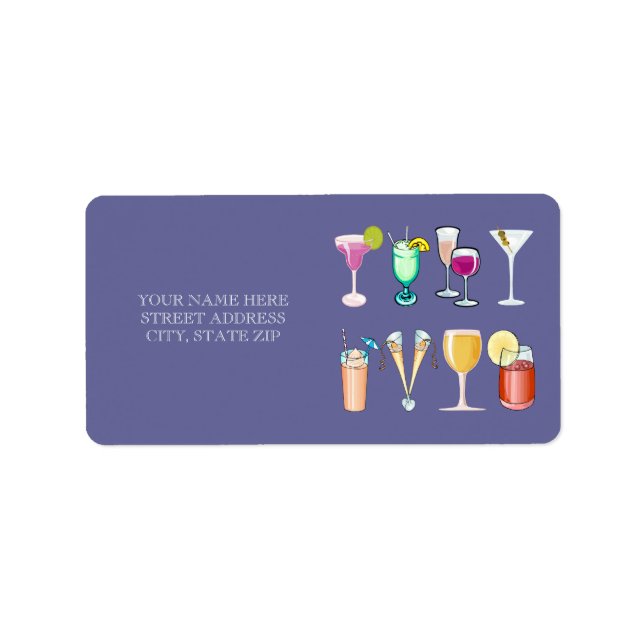 Cocktails Address Mailing Labels (Front)