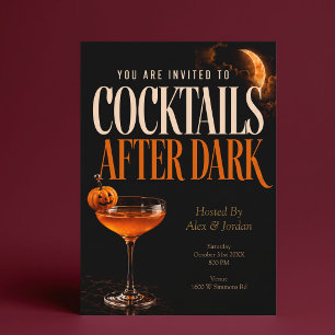 Cocktails After Dark Halloween Party Invitation