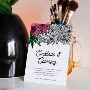 Cocktails and Colouring Party Invitation