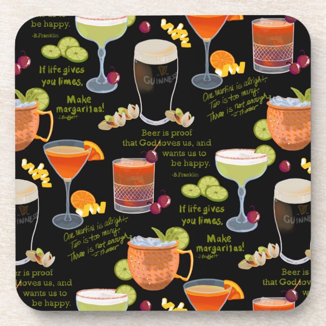Cocktails and contemplation coaster (Front)