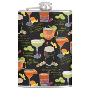 Cocktails and contemplation hip flask