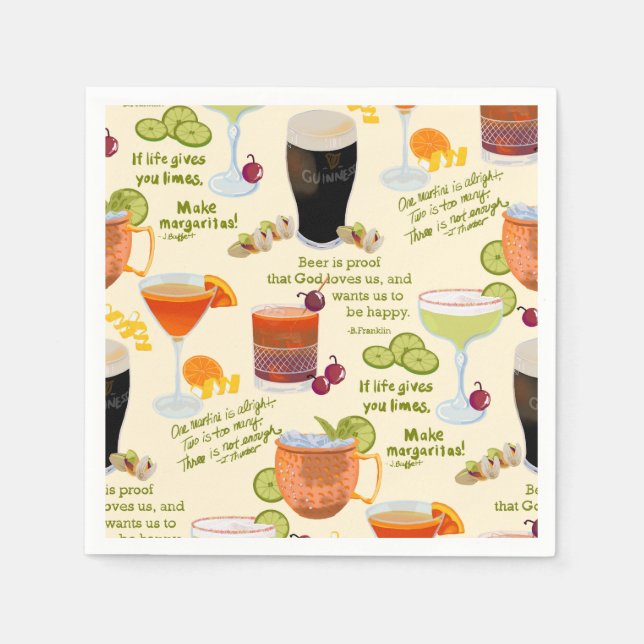 Cocktails and Conversation Napkin (Front)