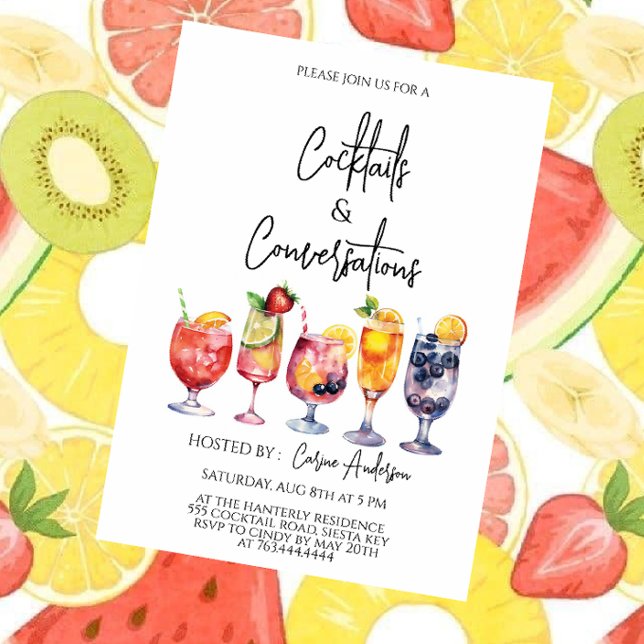 Cocktails and Conversation Party Invitation (Creator Uploaded)