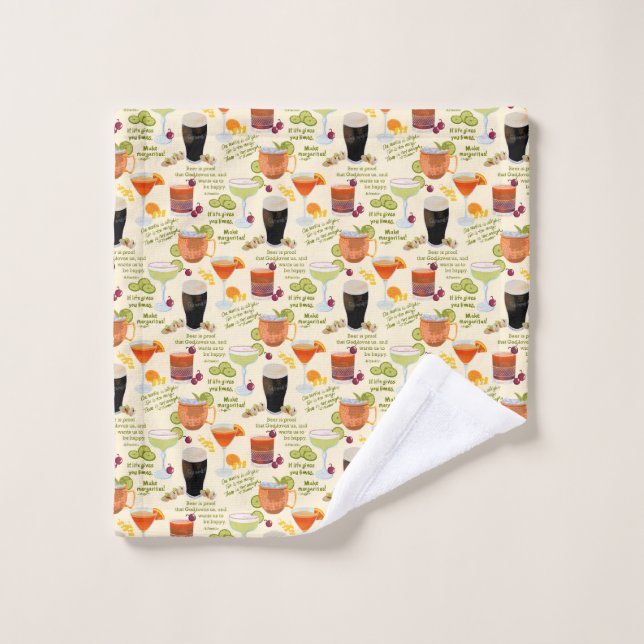 Cocktails and conversation wash cloth (Wash Cloth)