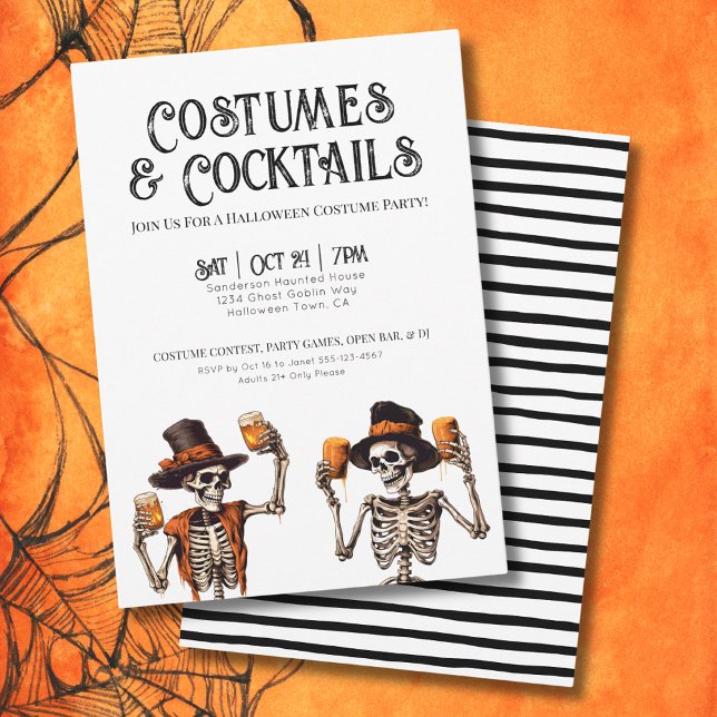 Cocktails And Costumes Halloween Party Invitation (Cocktails And Costumes Halloween Party Invitation)