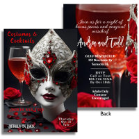 Cocktails and costumes Venetian mask Halloween