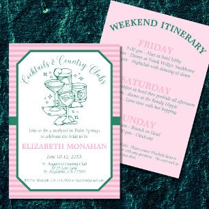 Cocktails and Country Clubs Bachelorette Invitation