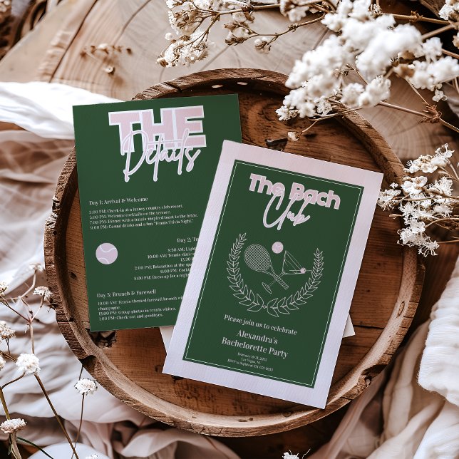 Cocktails And Country Clubs Bachelorette Itinerary Invitation (Creator Uploaded)