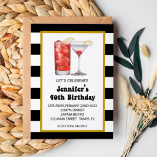 Cocktails and Dinner Birthday Invitation