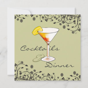 Cocktails And Dinner Birthday Party Invitation