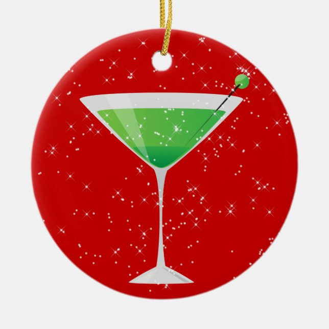 Cocktails Anyone? by SRF Ceramic Ornament (Front)