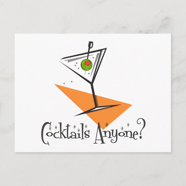 Cocktails Anyone? Postcard (Front)