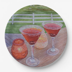 Cocktails at Mission Ranch  Paper Plate