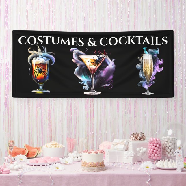 Cocktails booze magic smoke Halloween party Banner (Party)
