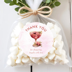 Cocktails Brunch & Bubbly Bridal Shower  Classic Round Sticker