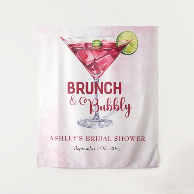 Cocktails Brunch & Bubbly Bridal Shower  Tapestry (Front)