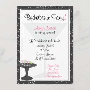 Cocktails & Bubbles Bachelorette Party Invitation