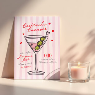 Cocktails & Canapes Girls Night Birthday Invitation