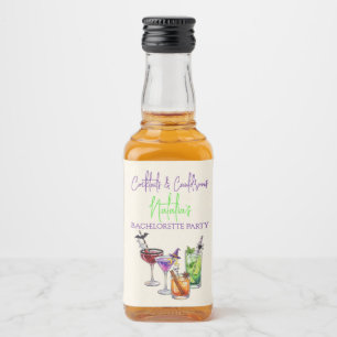 Cocktails & Cauldrons Halloween Bachelorette Party Liquor Bottle Label