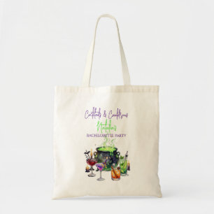 Cocktails & Cauldrons Halloween Bachelorette Party Tote Bag