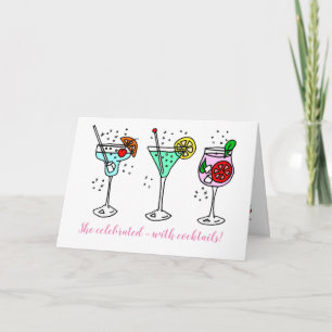 Cocktails Celebrate Birthday Card