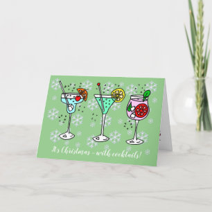 Cocktails Celebrate Christmas Holiday Card