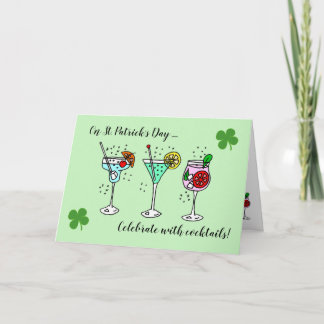 Cocktails Celebrate St Patrick's Day Card
