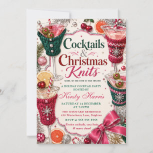 Cocktails & Christmas Knits Holiday Party Invitation