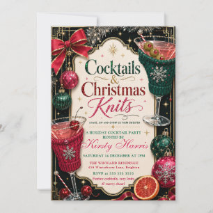Cocktails & Christmas Knits Holiday Party Invitation